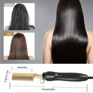 Electric Straight Comb Electric Heating Comb Hair Straightener 2-In-1 Hair Dryer